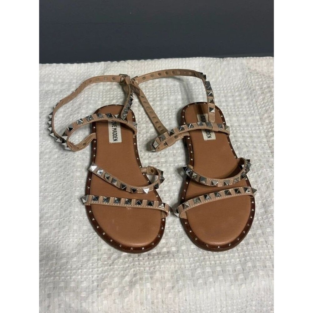 Steve Madden Travel Studded Flat Sandals - US 7/UK 5/EUR 38 Excellent